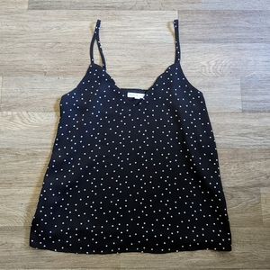 Socialite Scalloped Polka Dot Black and White Camisole Top Size Small